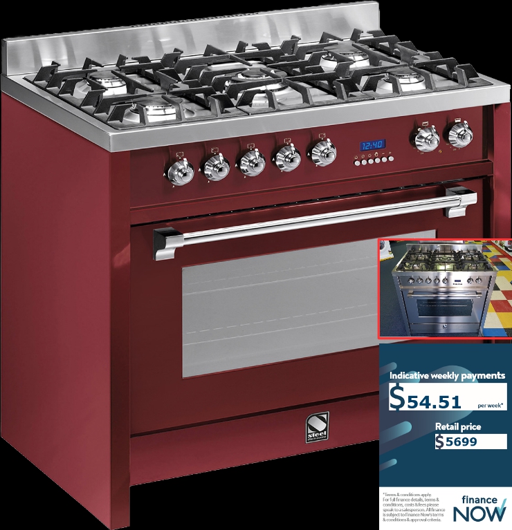 STEEL 90CM S/S GASELECTRIC RANGE (2ND)