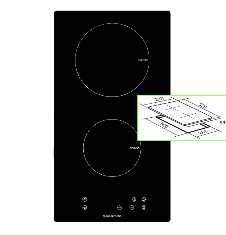 PARMCO DOMINO INDUCTION HOB W/TOUCH CONTROL *NEW*