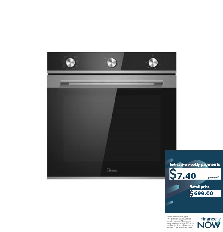 MIDEA 72L 8-FUNCTION BLK OVEN *NEW*