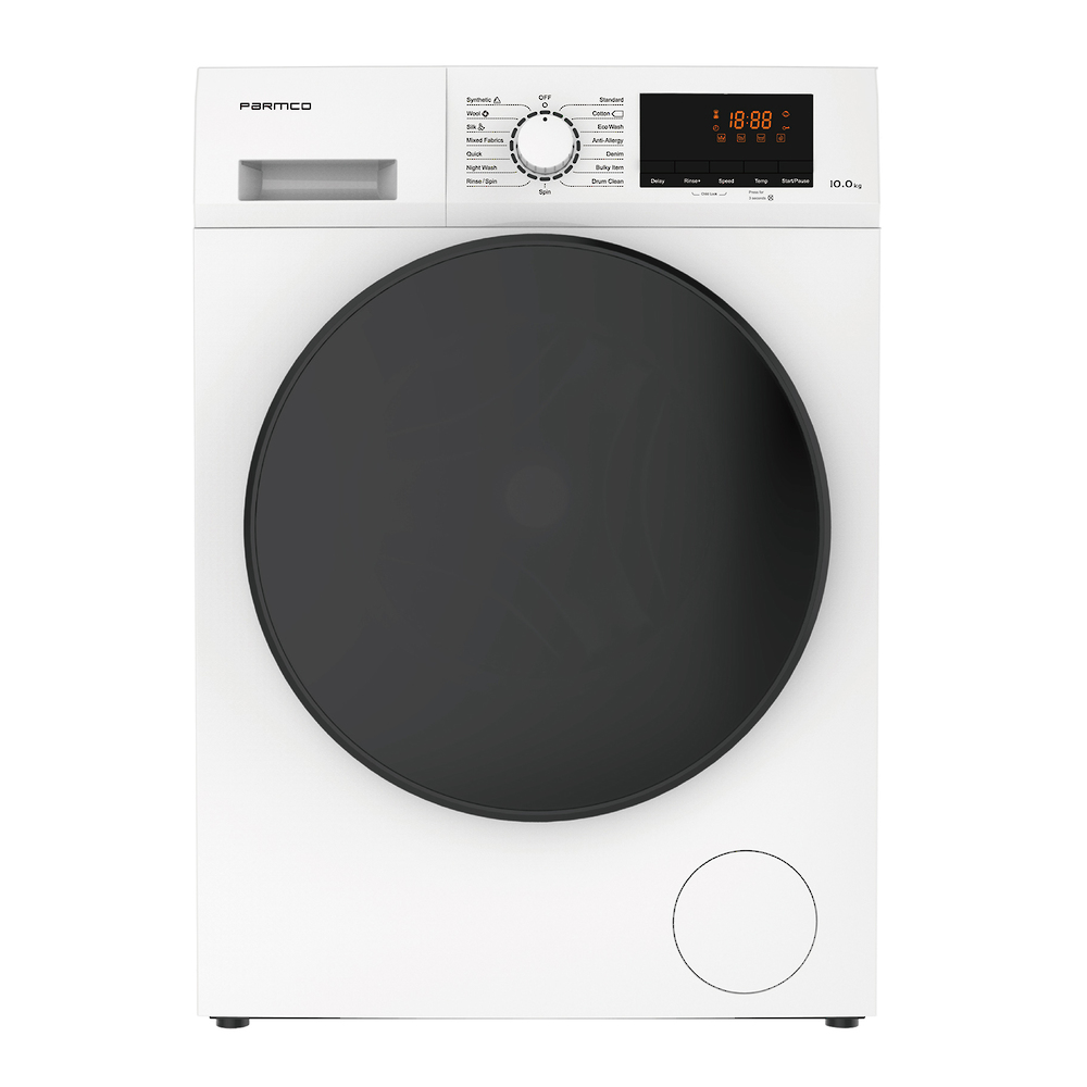 PARMCO 10KG Washing Machine, White, Front Load