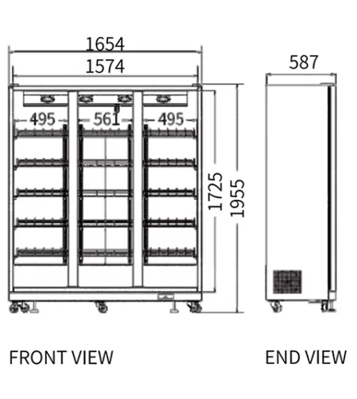 Triple Glass Door Wine Fridge 