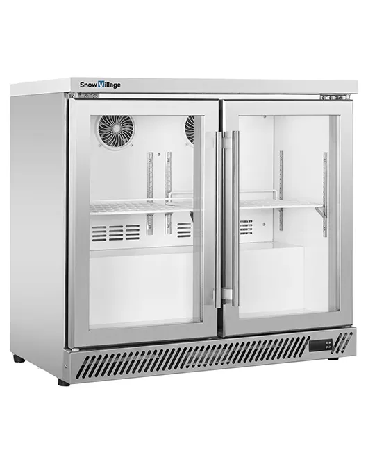 Under Bench Stainless Steel Double Door Bar Cooler